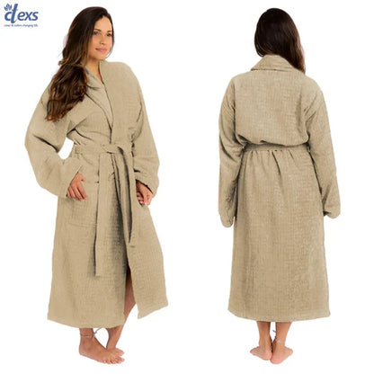 Unisex Fluffy Bathrobe - Beigh - Ctexs