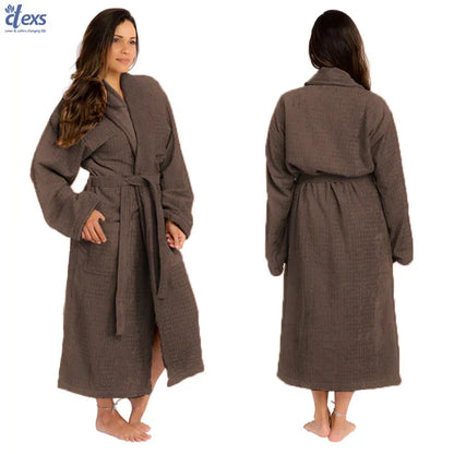 Unisex Fluffy Bathrobe - Dark Brown - Ctexs
