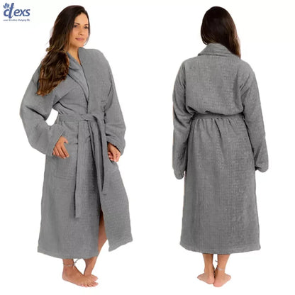 Unisex Fluffy Bathrobe - Gray - Ctexs