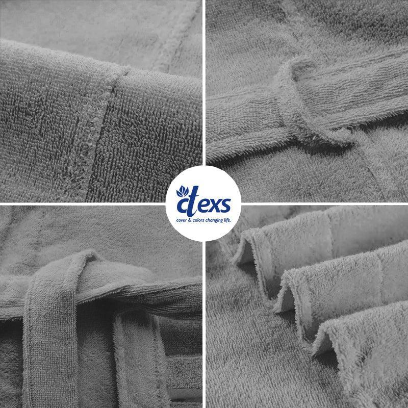 Unisex Fluffy Bathrobe - Gray - Ctexs