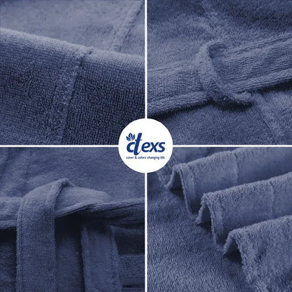 Unisex Fluffy Bathrobe - Navy Blue - Ctexs