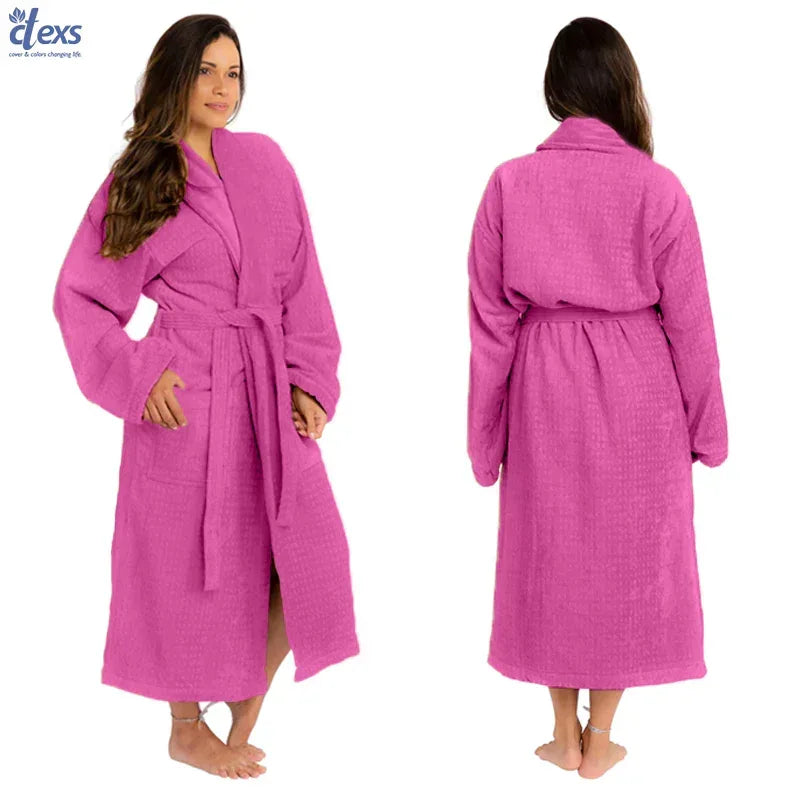 Unisex Fluffy Bathrobe - Dark Pink - Ctexs