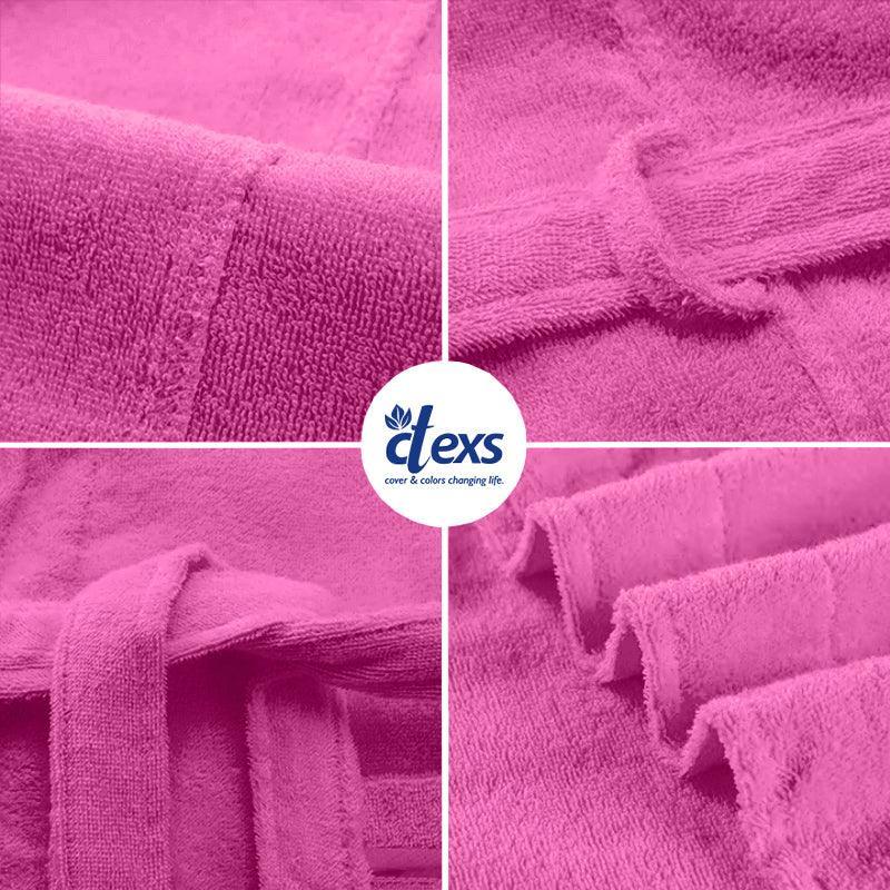 Unisex Fluffy Bathrobe - Dark Pink - Ctexs