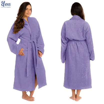 Unisex Fluffy Bathrobe - Purple - Ctexs