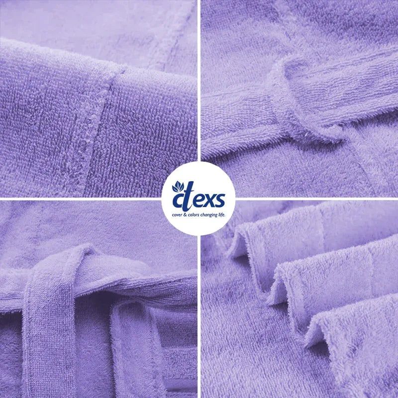 Unisex Fluffy Bathrobe - Purple - Ctexs