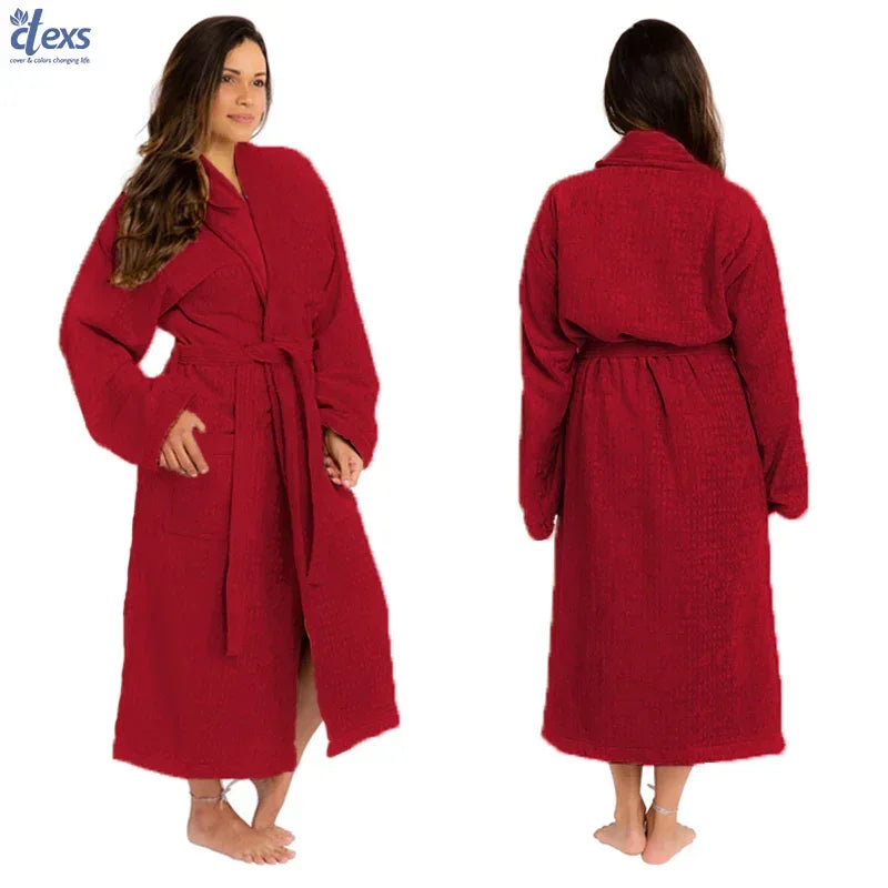 Unisex Fluffy Bathrobe - Mehroon - Ctexs