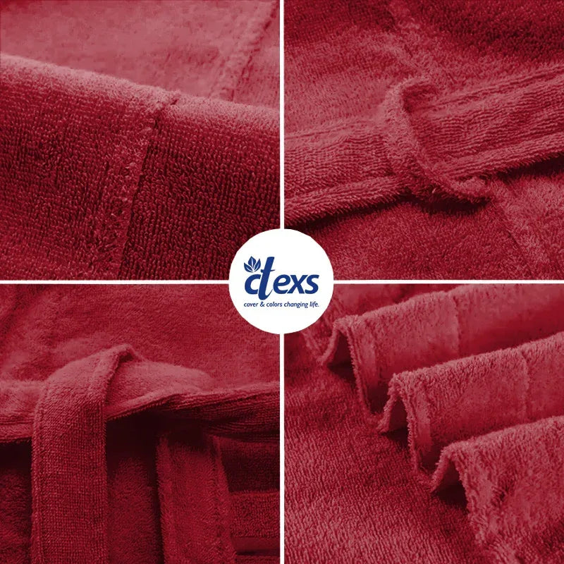 Unisex Fluffy Bathrobe - Mehroon - Ctexs