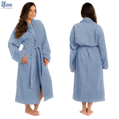Unisex Fluffy Bathrobe - Sky Blue - Ctexs