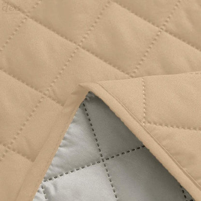 Quilted Sofa Cover With Pocket | Beigh - Ctexs