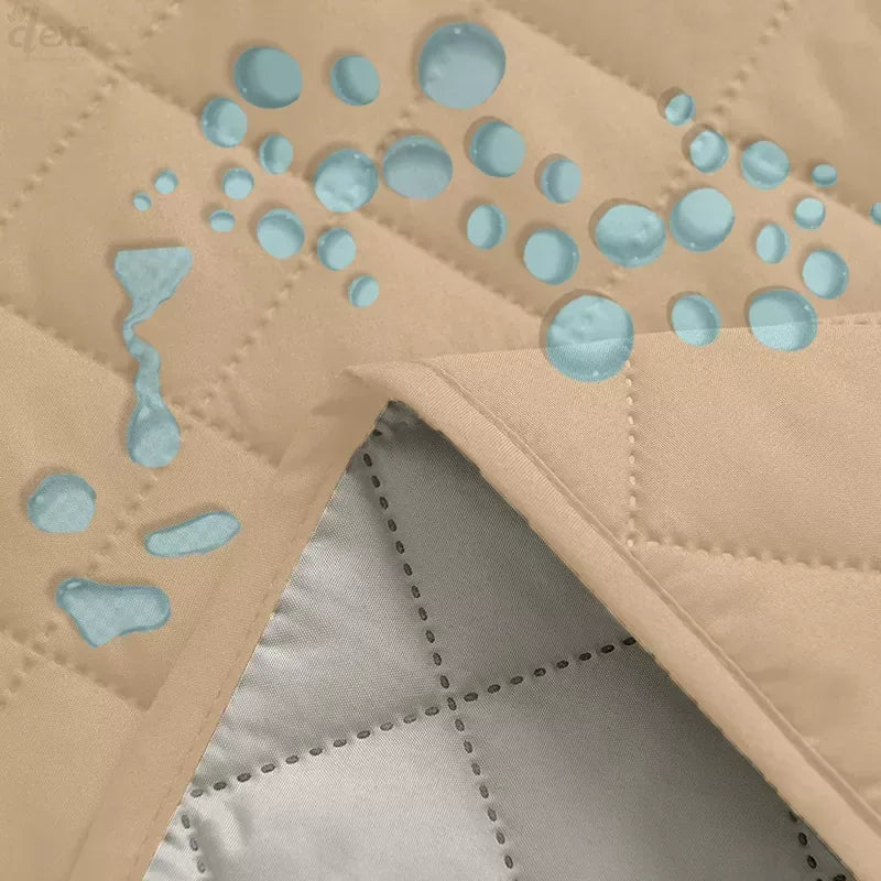 Waterproof Quilted Sofa Cover With Pocket | Beigh - Ctexs