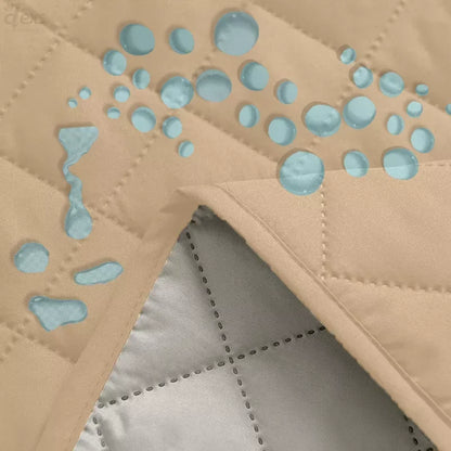 Waterproof Quilted Sofa Cover With Pocket | Beigh - Ctexs