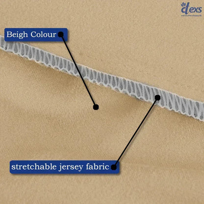 L Shape Jersey Sofa Cover - Beigh