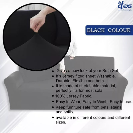 Jersey Sofa Cover - Black