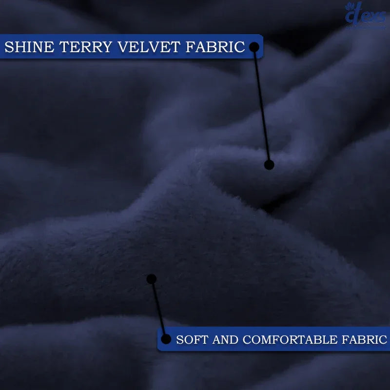 L-Shape Terry Stretchable Sofa Covers | Navy Blue - Ctexs