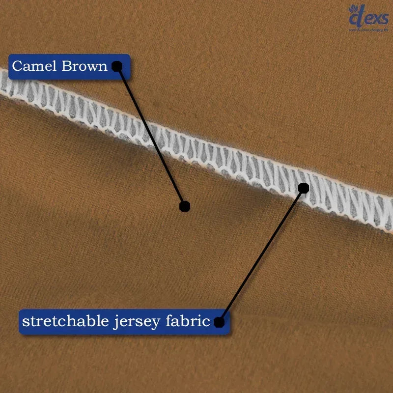 L Shape Jersey Sofa Cover - Camel Brown