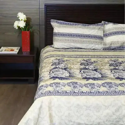 Flower Pattern Cotton Printed Bedsheet