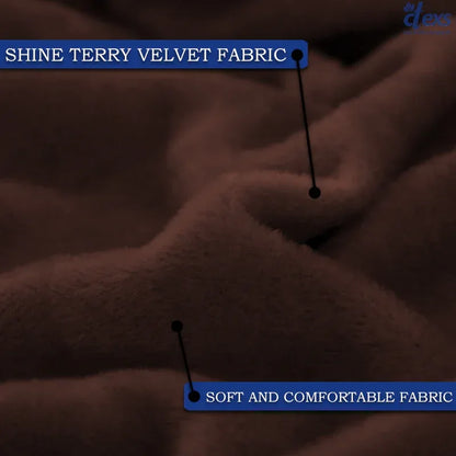 L-Shape Terry Stretchable Sofa Covers | Dark Brown - Ctexs