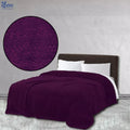 Dark Purple Fluffy Embossed Textured Blanket | AC Blanket for all Seasons