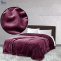 Dark Purple Fluffy Solid Fleece Blanket | AC Blanket for all Seasons