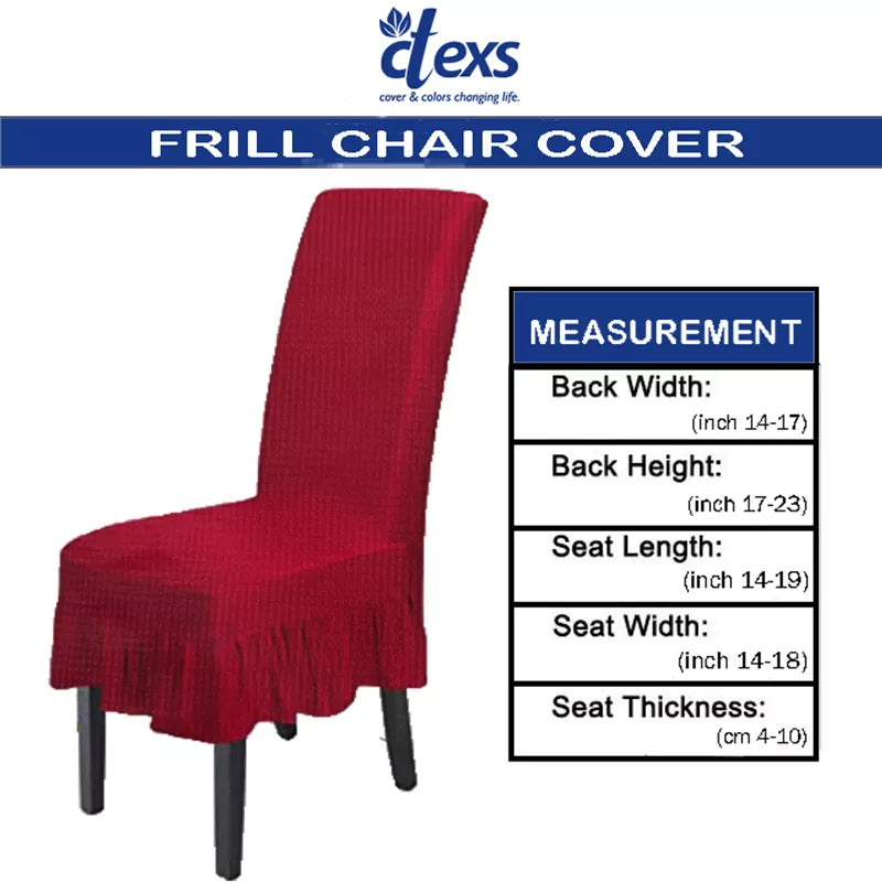 Decorative Frill Chair Cover Mehroon