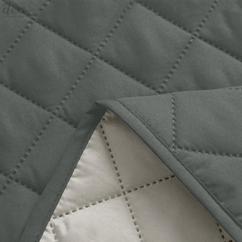 Quilted Sofa Cover With Pocket | Grey - Ctexs