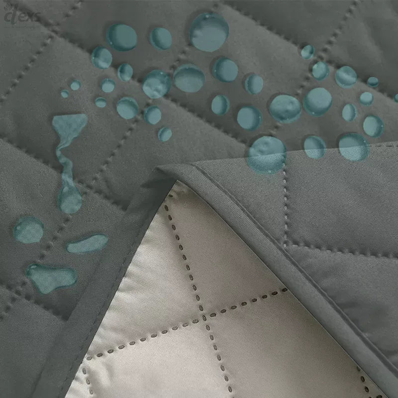 Waterproof Quilted Sofa Cover With Pocket | Grey - Ctexs
