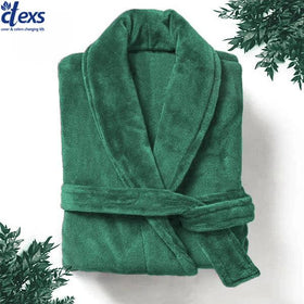 Velour Bathrobe - Green - Ctexs