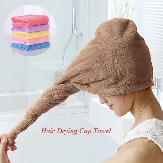 Hair Drying Turban Towel - TURBIE CAP - Brown