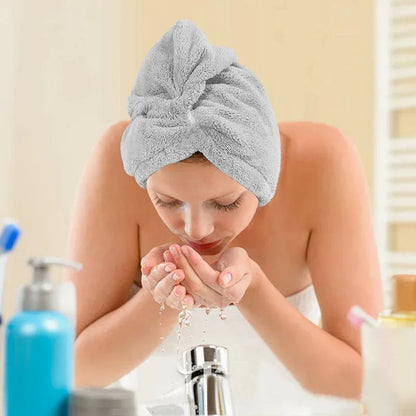 Hair Drying Turban Towel - TURBIE CAP - Light Grey