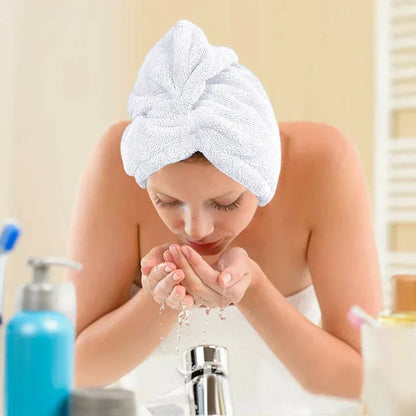 Hair Drying Turban Towel - TURBIE CAP - White