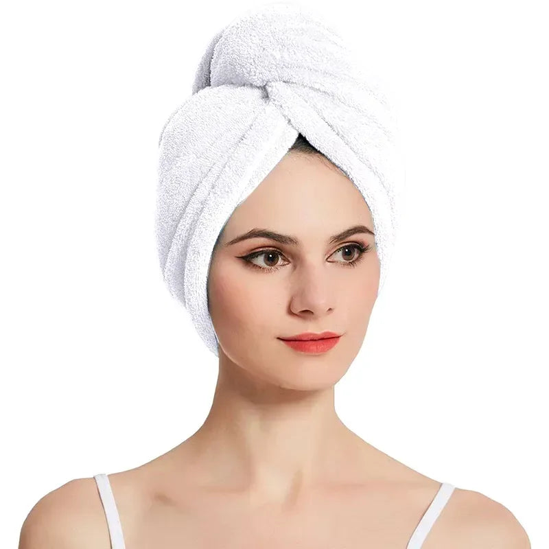 Hair Drying Turban Towel - TURBIE CAP - White