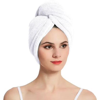 Hair Drying Turban Towel - TURBIE CAP - White