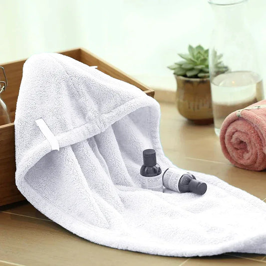 Hair Drying Turban Towel - TURBIE CAP - White