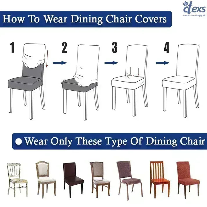 Stripe Jacquard Dining Chair Cover - Dark Brown - Ctexs