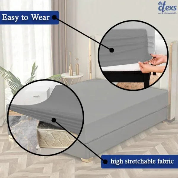 Jersey Fitted Sheet – 100% Cotton Stretchable Bed Sheet – Light Grey
