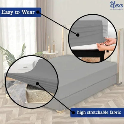 Jersey Fitted Sheet – 100% Cotton Stretchable Bed Sheet – Light Grey