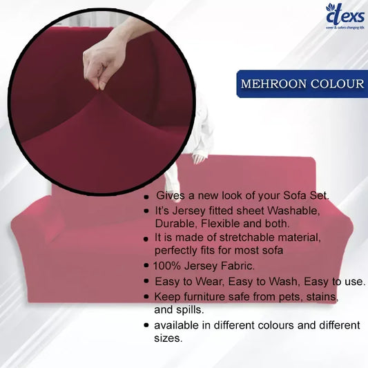 Jersey Sofa Cover - Mehroon
