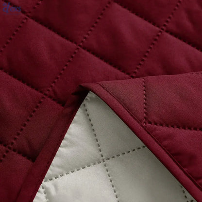 Waterproof Quilted Sofa Cover With Pocket | Mehroon - Ctexs