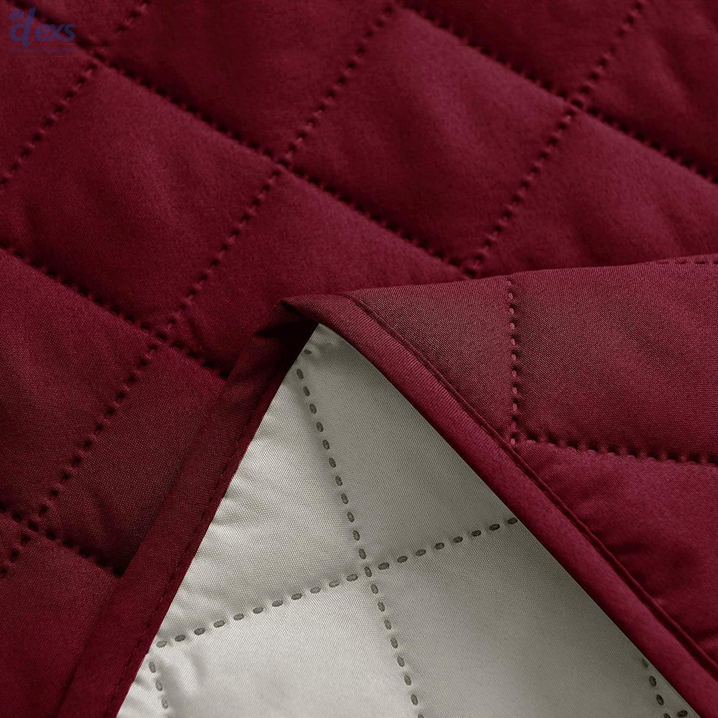 Quilted Sofa Cover With Pocket Mehroon - Ctexs