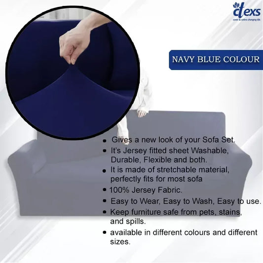 Jersey Sofa Cover - Navy Blue