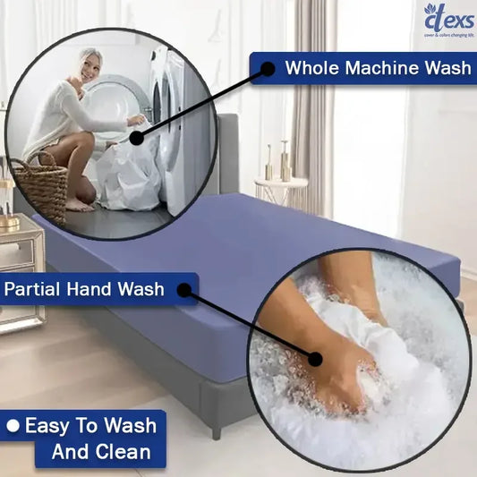 Waterproof Mattress Protector Covers - Navy Blue - Ctexs
