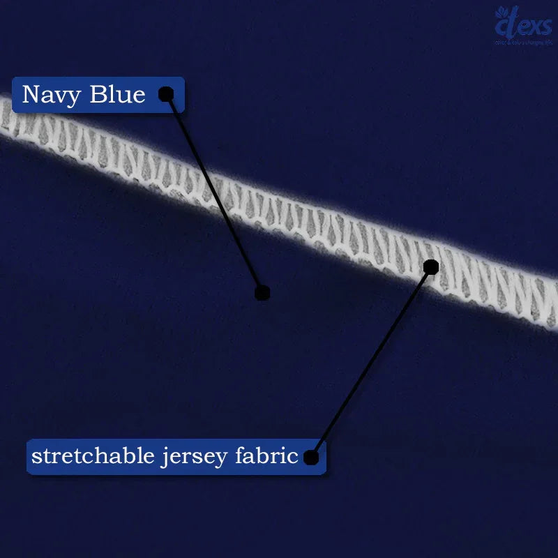 L Shape Jersey Sofa Cover - Navy Blue - Ctexs
