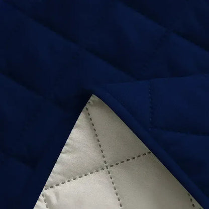 Waterproof Quilted Sofa Cover With Pocket | Navy Blue - Ctexs
