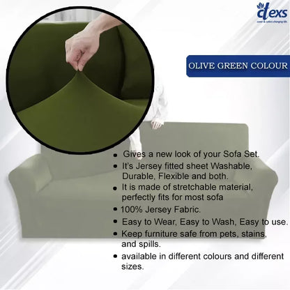 Jersey Sofa Cover - Olive Green