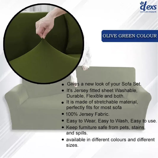 Jersey Sofa Cover - Olive Green