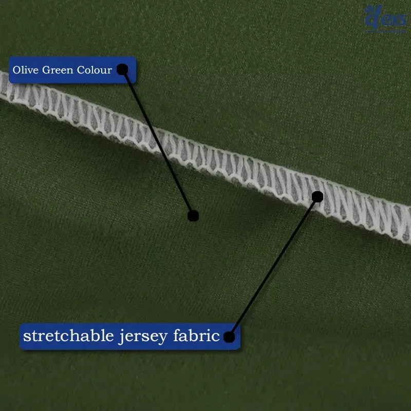L Shape Jersey Sofa Cover - Olive Green - Ctexs