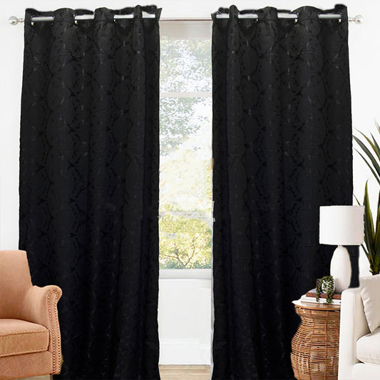 Premium Jacquard Curtain Black