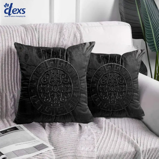 Velvet Embroidered Cushion Cover - Embellish