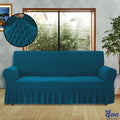 Turkish Frill Sofa Cover | Sea Green