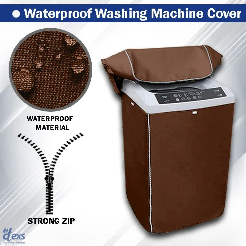 Waterproof Washing Machine Cover - Dark Brown - Ctexs